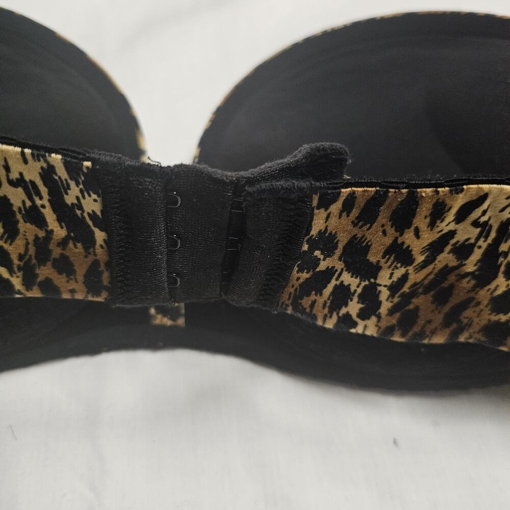 VICTORIA'S SECRET VERY SEXY Push UP Leopard Print Strapless 34B Bra Resort wear - Picture 3 of 6